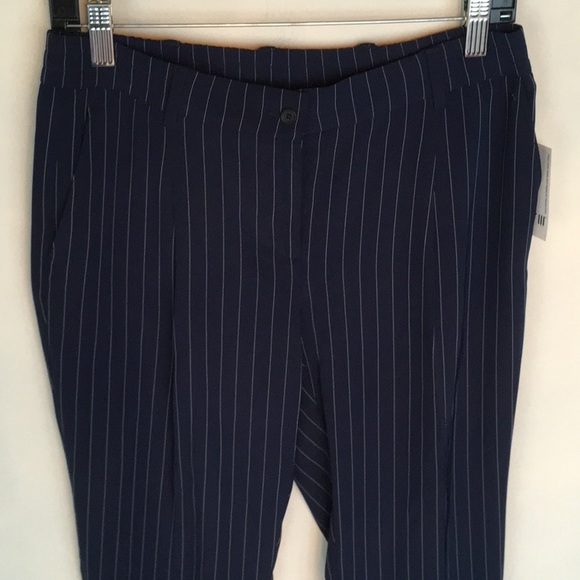 NWT Bar III Navy pinstripe Ankle Pants - Picture 2 of 5